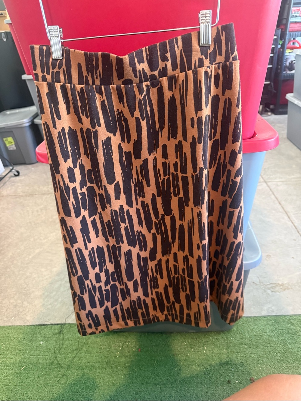 Brown and Black Printed Midi Skirt p45